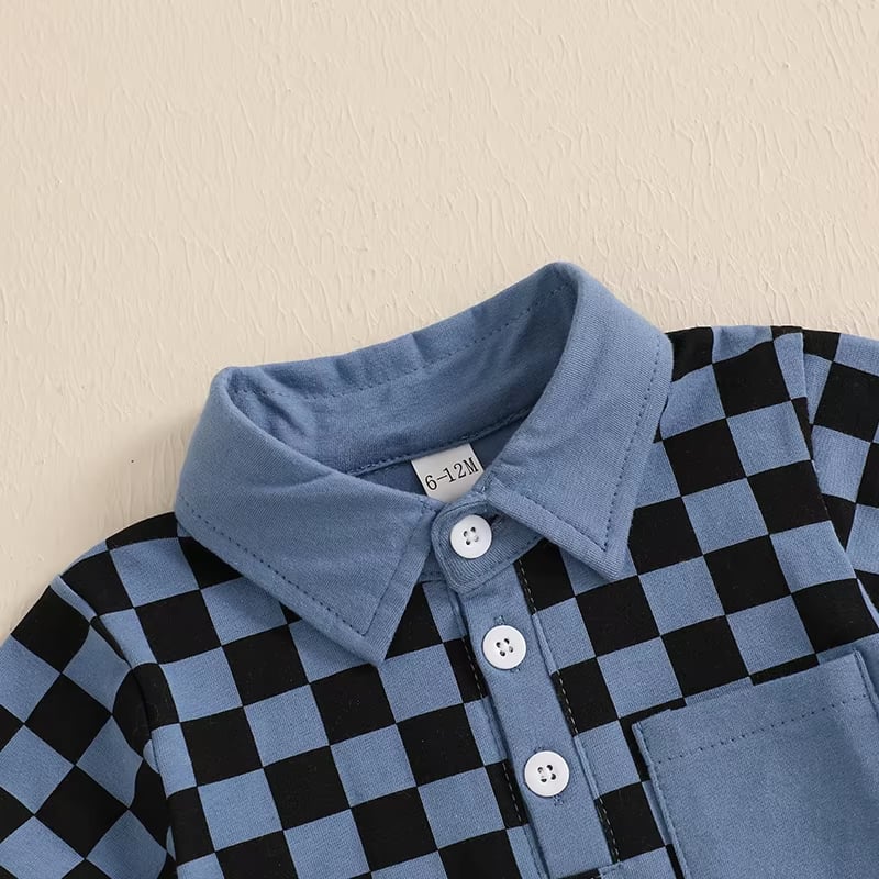 RTS: Collar Checker Shirt and Short Set