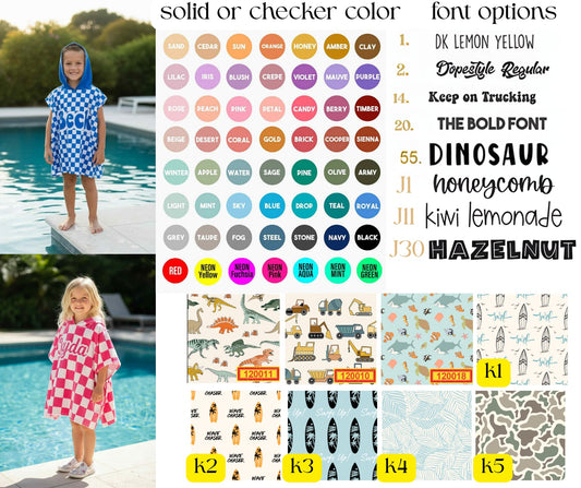 PREORDER: Custom Hooded Towel - Solid or Checker 1.19.26 osym