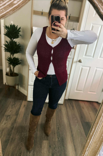 RTS: ZENANA Hood Eye Sweater Layering Vest