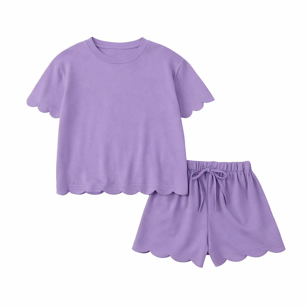 RTS: Scalloped Shirt & Short Set