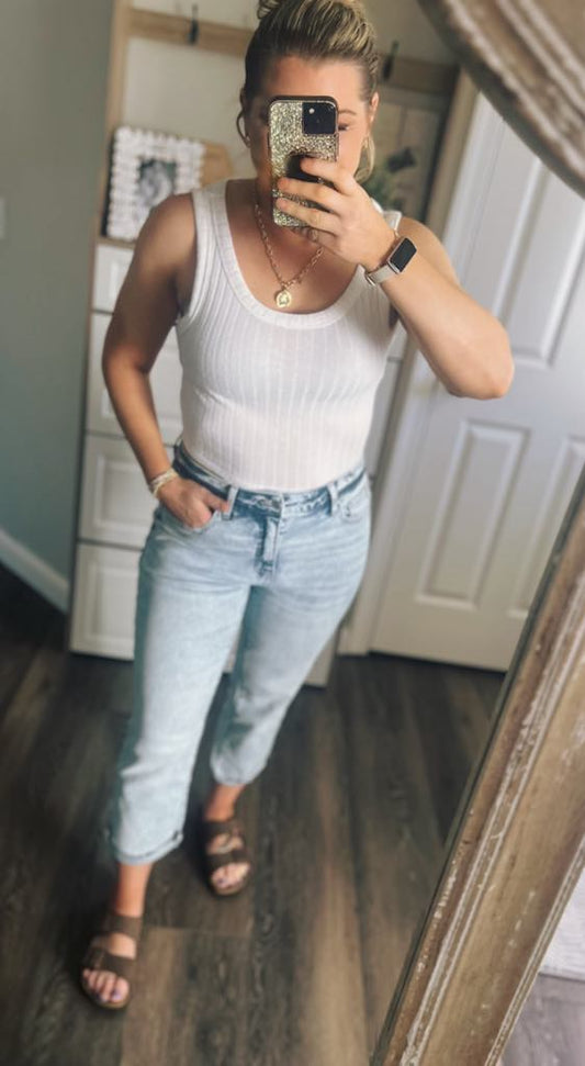 RTS: Zenana Ribbed Round Neck Soft Crop Tank