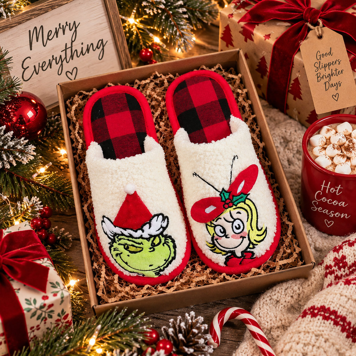 PREORDER: The Mean One Holiday Slippers 9.21.26