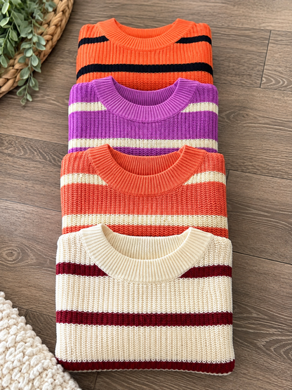 PREORDER: The Fireside Stripe Knit Sweater RERUN 9.28.26