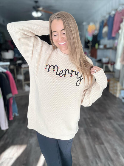black friday pink saturday RTS: Adult and Kid Rope Embroidered Holiday Sweaters