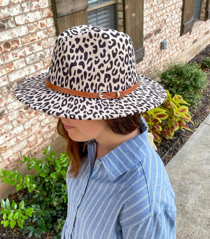 RTS: Leopard & Straw Weaved Fedora-