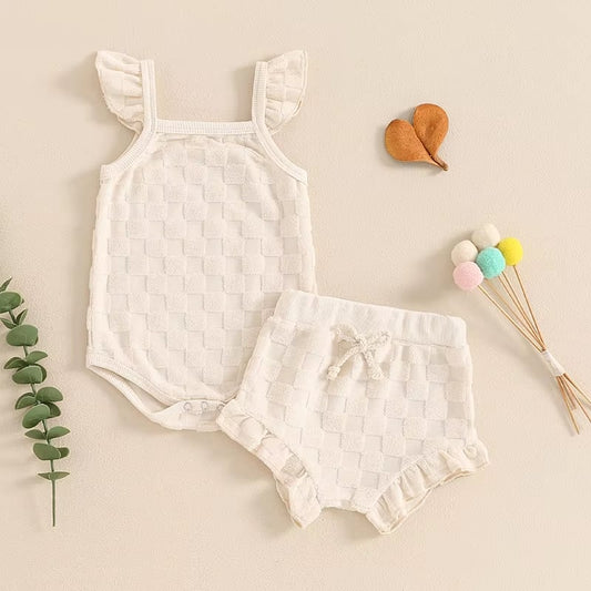 RTS: The Emma Checker Tank Onesie and Short Set