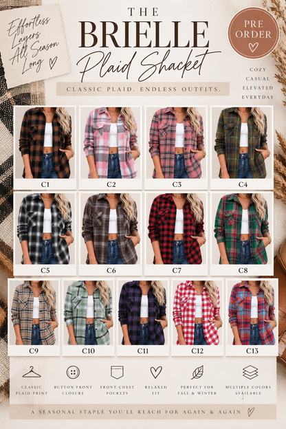 PREORDER: The Brielle Plaid Shacket 9.21.26
