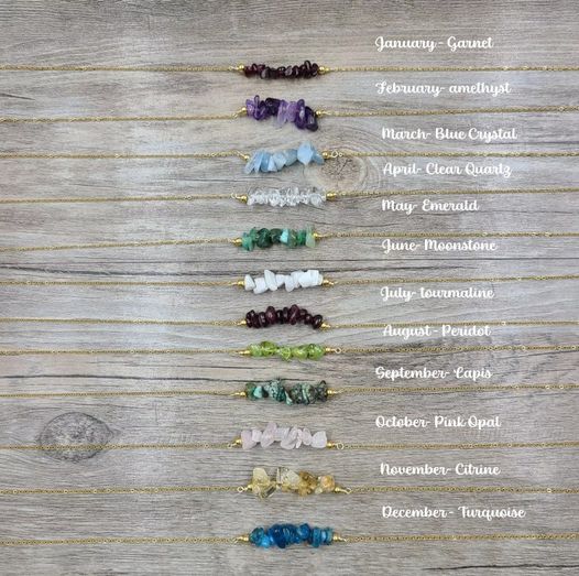 RTS: Crystal Birth Stone Necklaces-