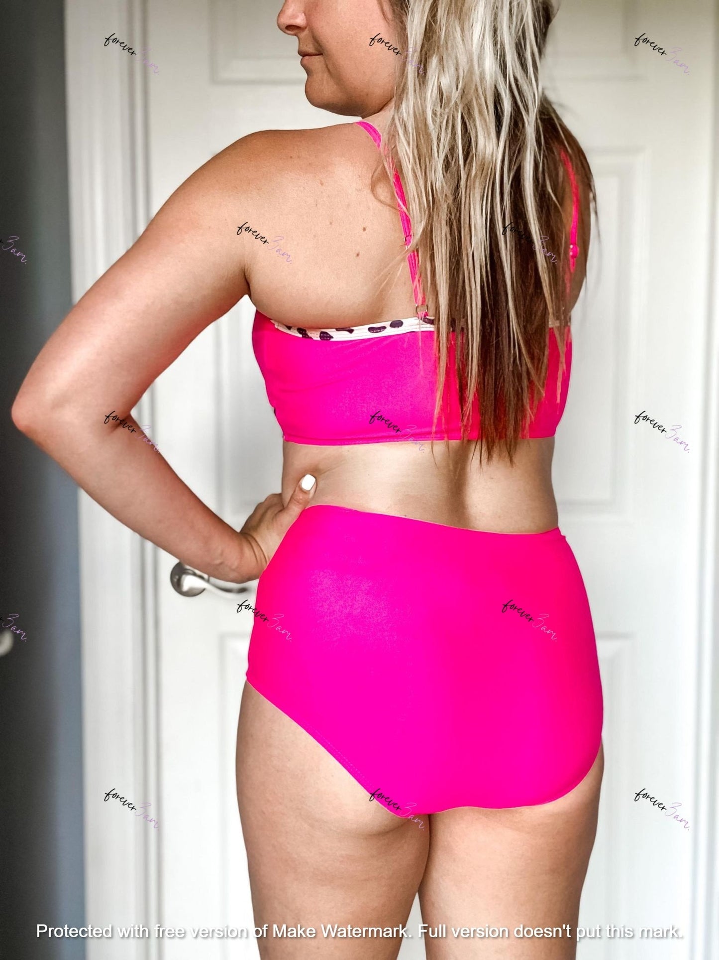 RTS: Hot pink and Leopard Women's Swim-