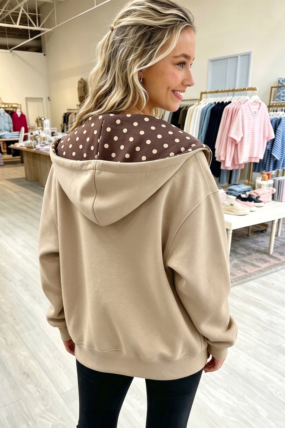 PREORDER: The Olivia Polka Dot Zip-Up 10.26.26