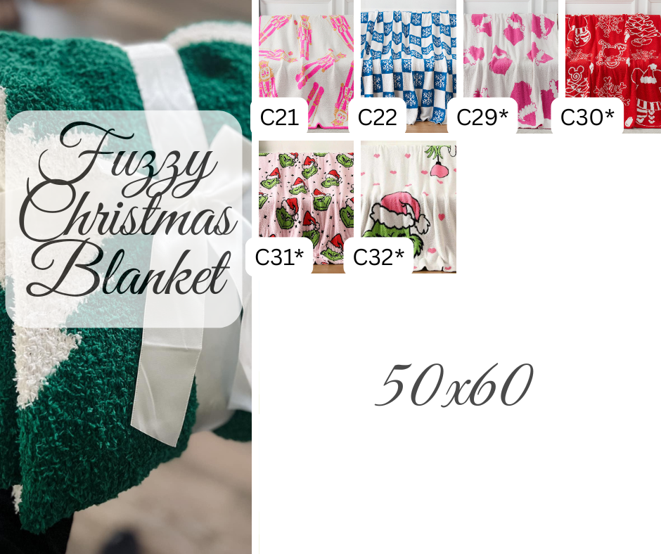 PREORDER: Luxe Holiday Fuzzy Blankets RERUN 10.19.26 osym