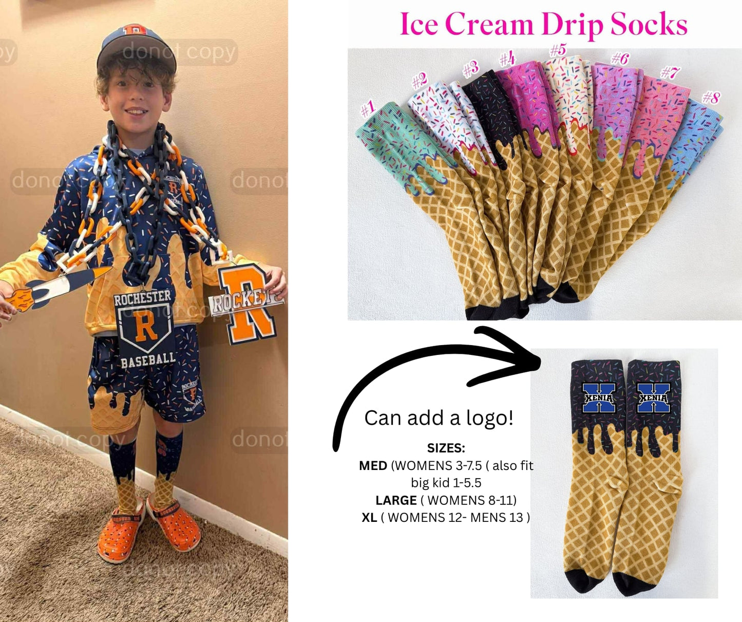 PREORDER: Ice Cream Drip Socks 3.9.26