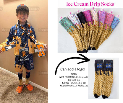 PREORDER: Ice Cream Drip Socks custom shop