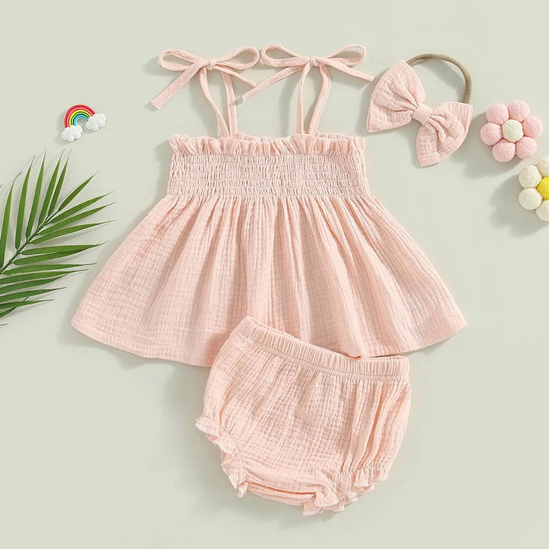 RTS: Dreamy Smocked 3-piece Set-