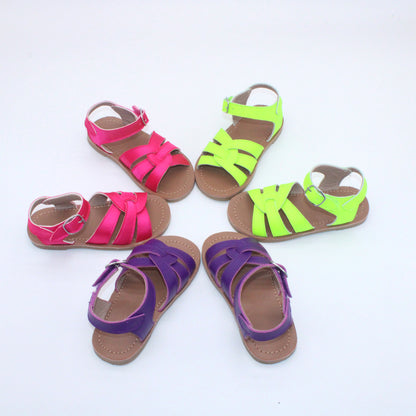 RTS: Vegan Leather Strappy Sandals-