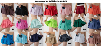 RTS: Mommy and Me Side Split Shorts - Adults