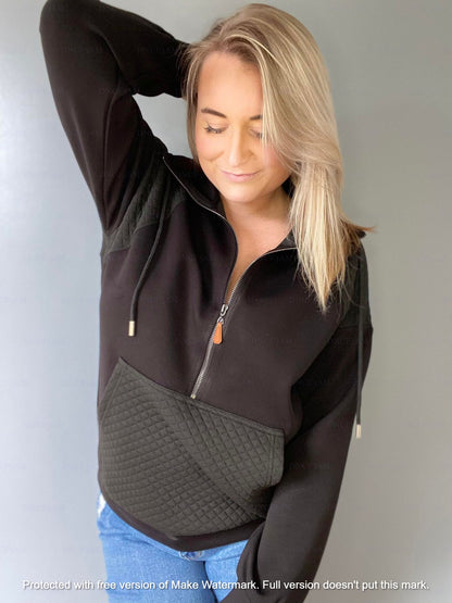 RTS:  FOREVER3AM BRANDED QUINN QUILTED HALF ZIP PULLOVERS-