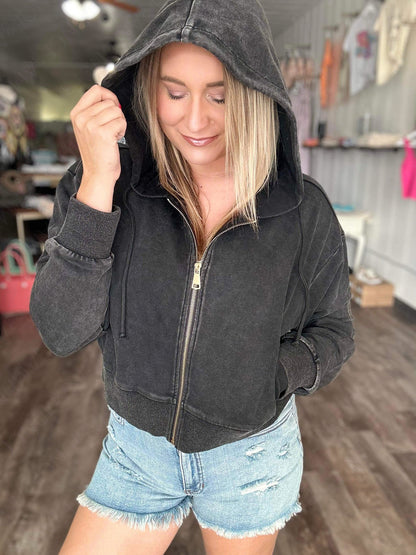 RTS: GAME DAY ZIP CROP HOODIE