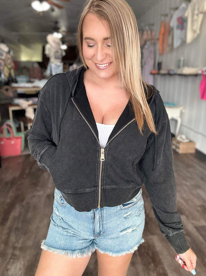 RTS: GAME DAY ZIP CROP HOODIE