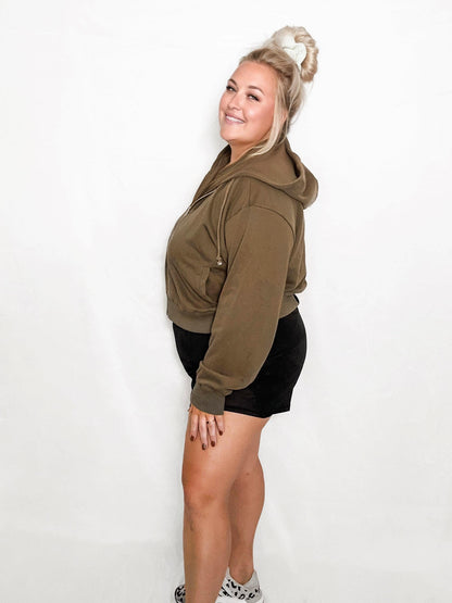 RTS: GAME DAY ZIP CROP HOODIE