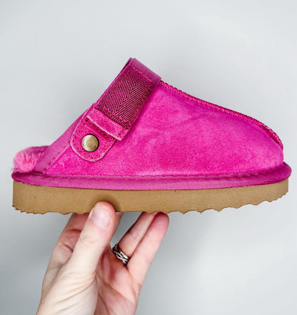RTS: Faux Suede Slides with Heel Strap (Toddler sizes 12 & 13)