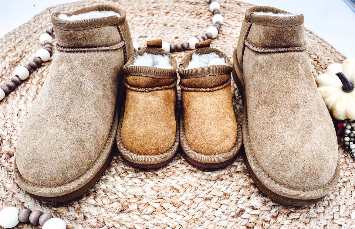 RTS: Faux Fur and Suede Mini Shortie Boots