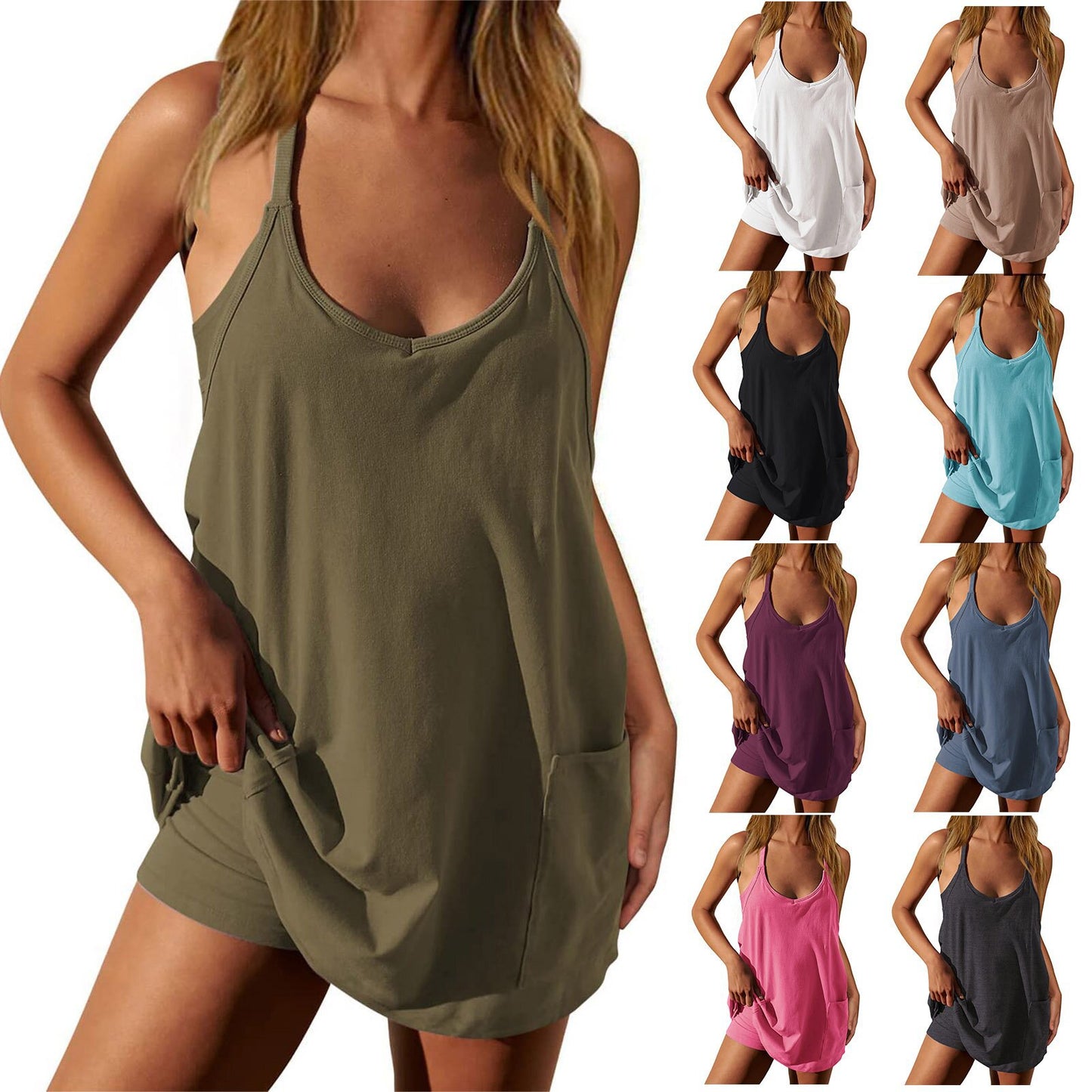 RTS: The Leslie Racerback Skort Romper
