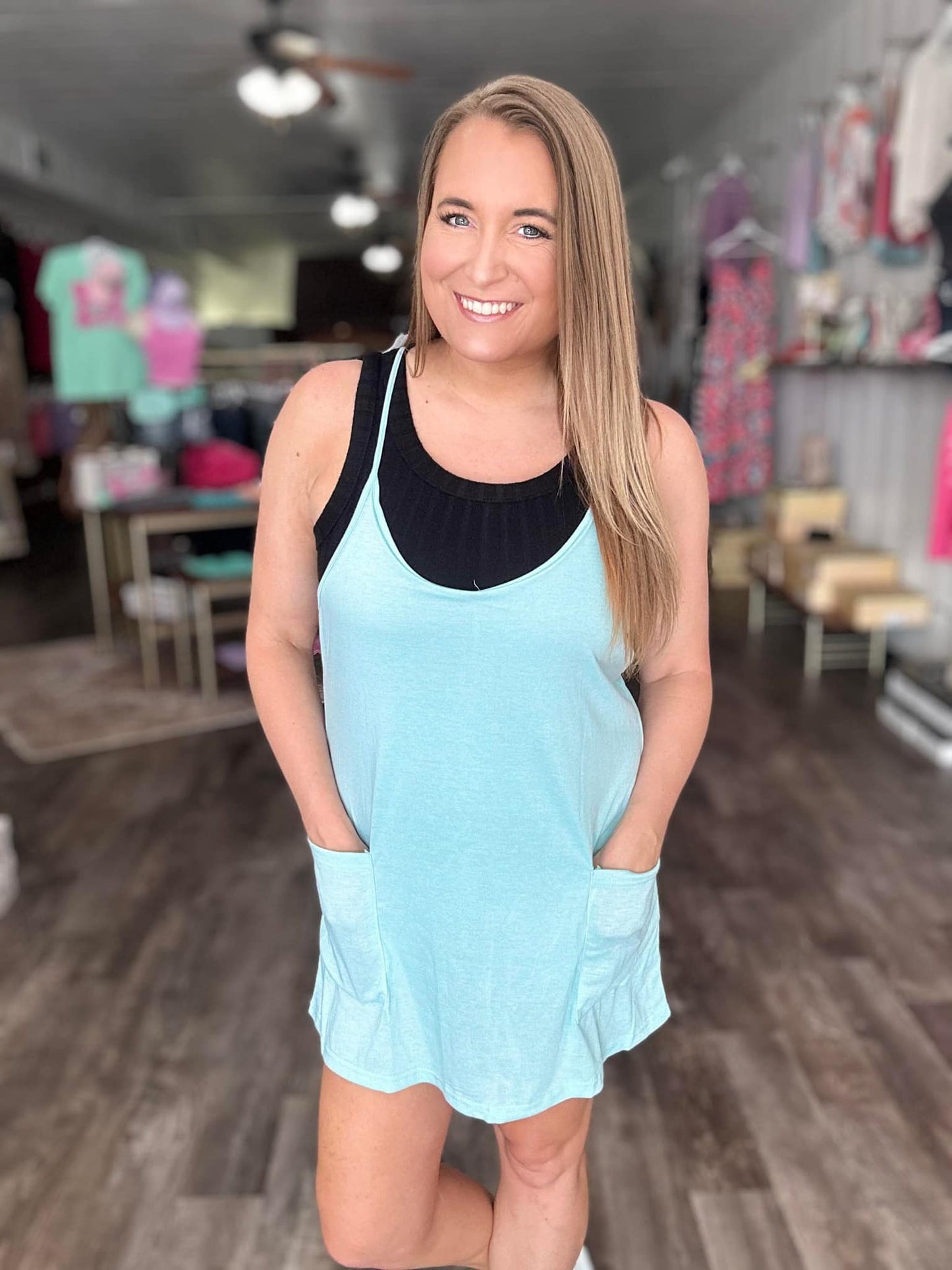 RTS: The Leslie Racerback Skort Romper