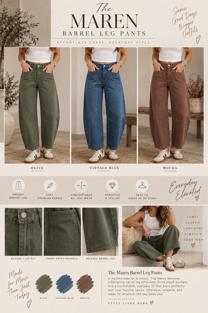 PREORDER: The Maren Barrel Leg Pants 9.21.26
