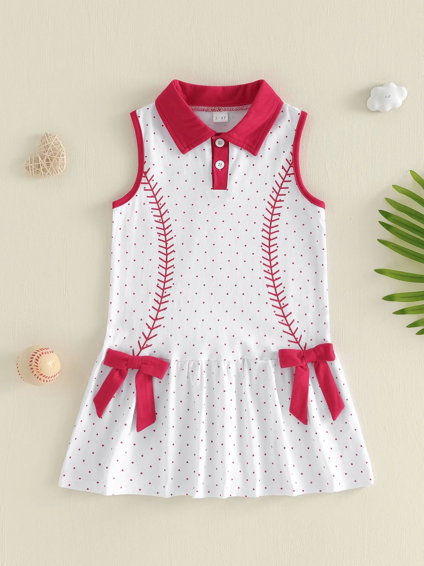 PREORDER: Bows & Baseball Dress 3.9.26