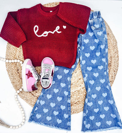 RTS: Blue Jean Bells with Hearts