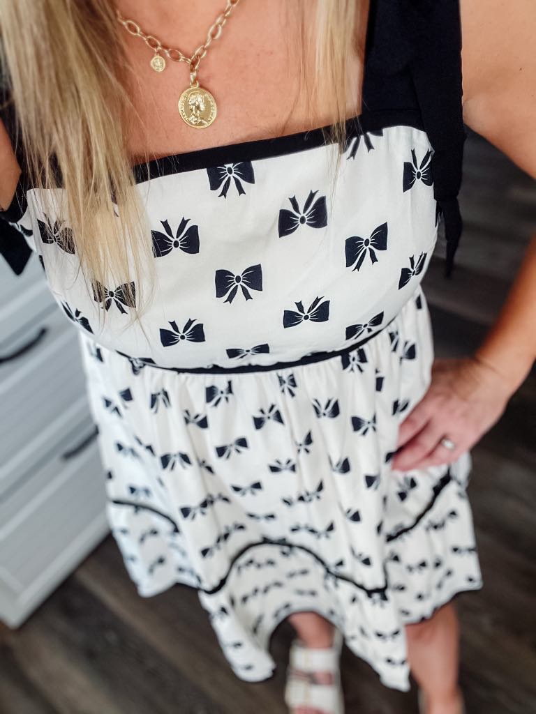 RTS: Black and White Bow Dress