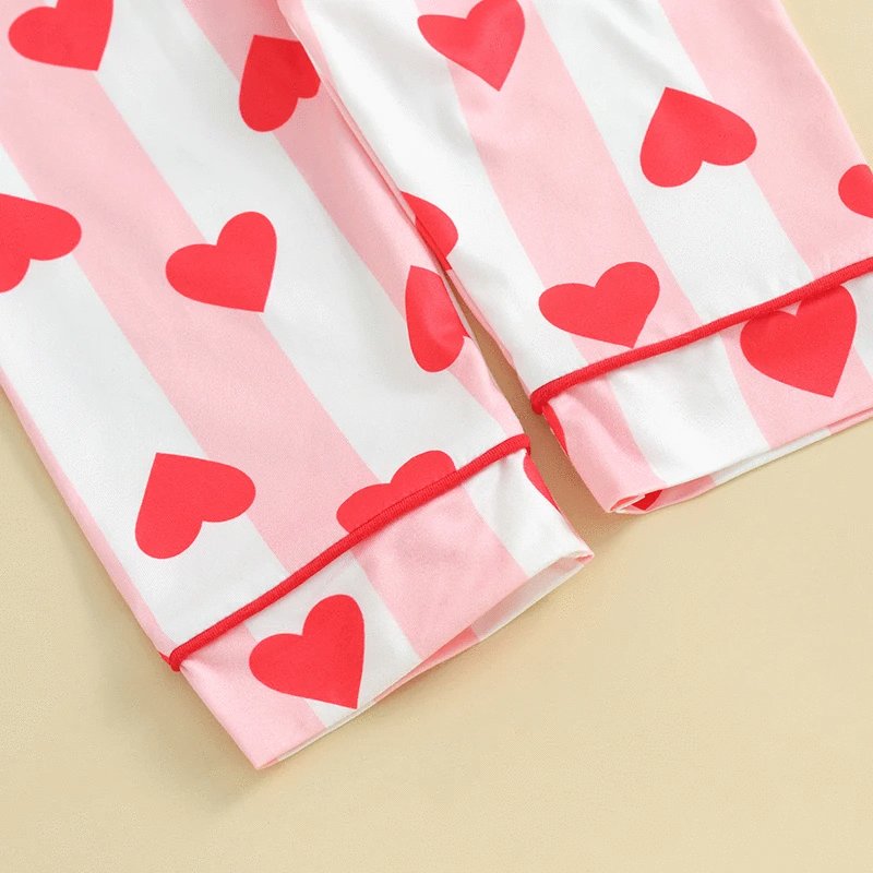 RTS: Pink & White Stripe Heart PJs!