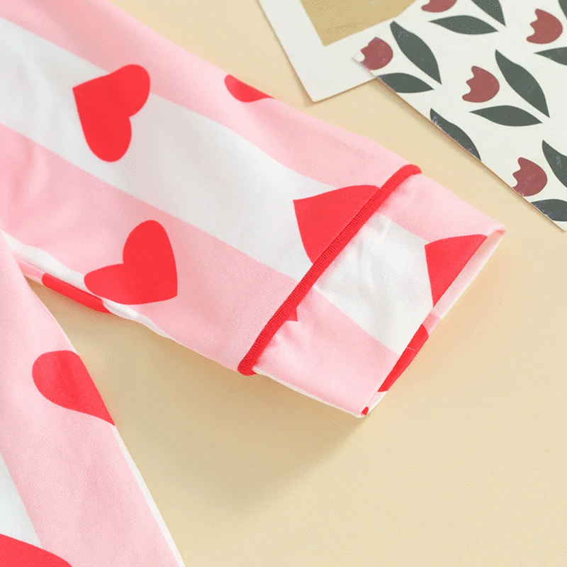 RTS: Pink & White Stripe Heart PJs!