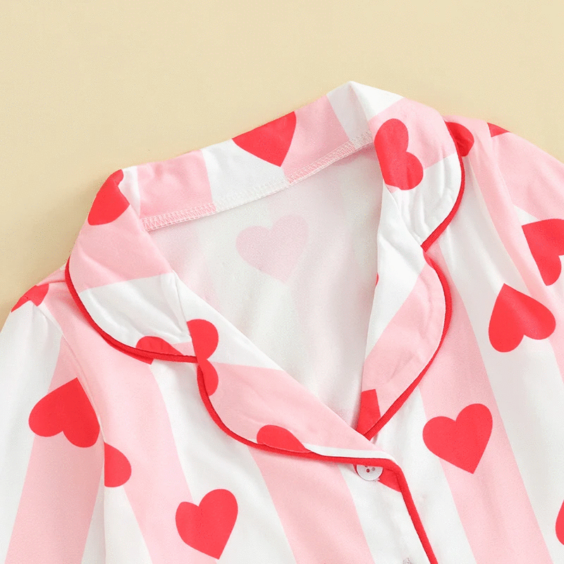 RTS: Pink & White Stripe Heart PJs!