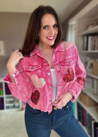 RTS: Sequin Heart Corduroy Shacket!