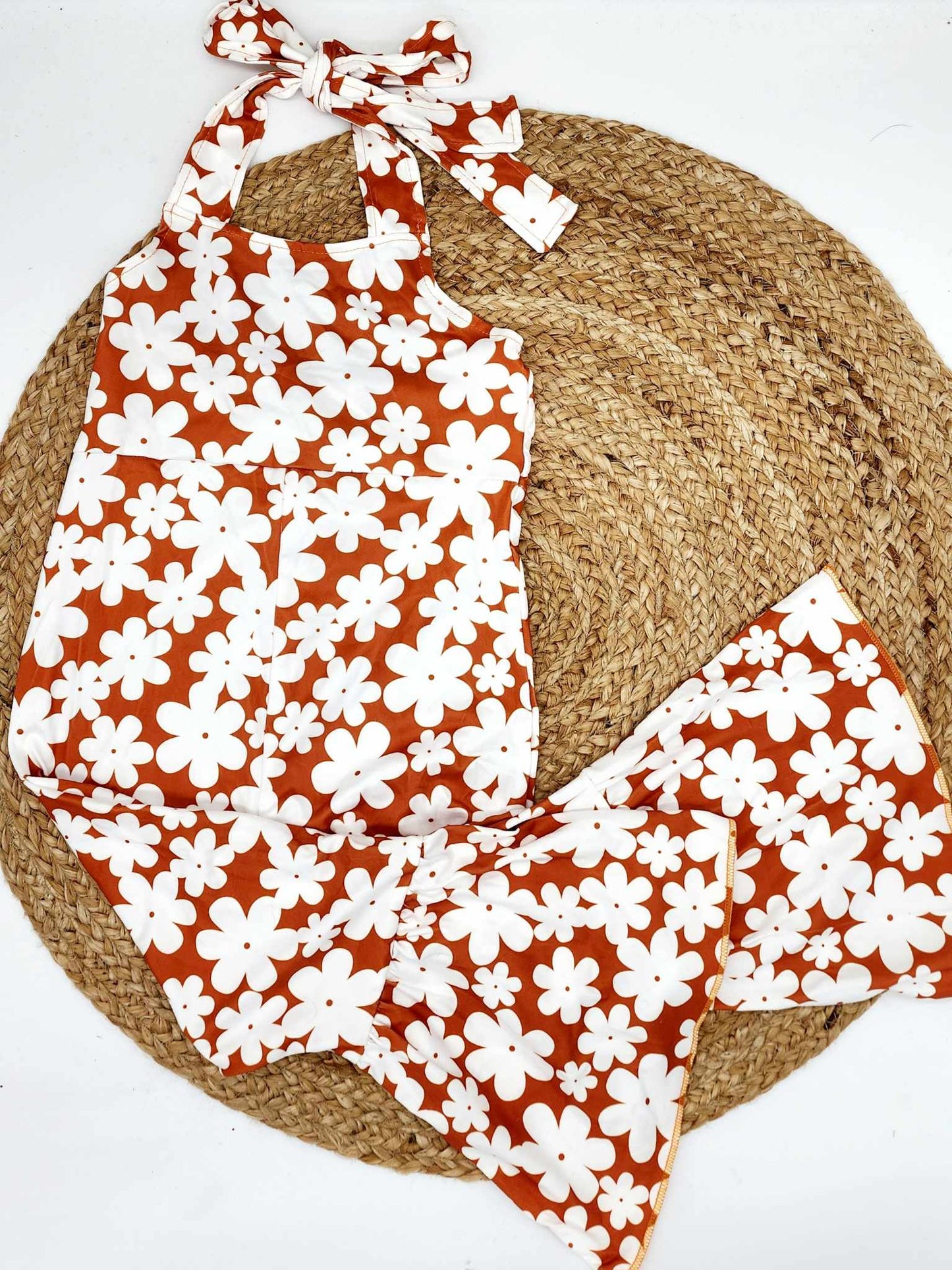 RTS: Orange & White Floral Jumper-