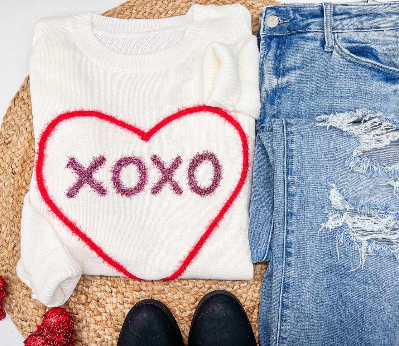 RTS: Knitted Heart XOXO Sweater!