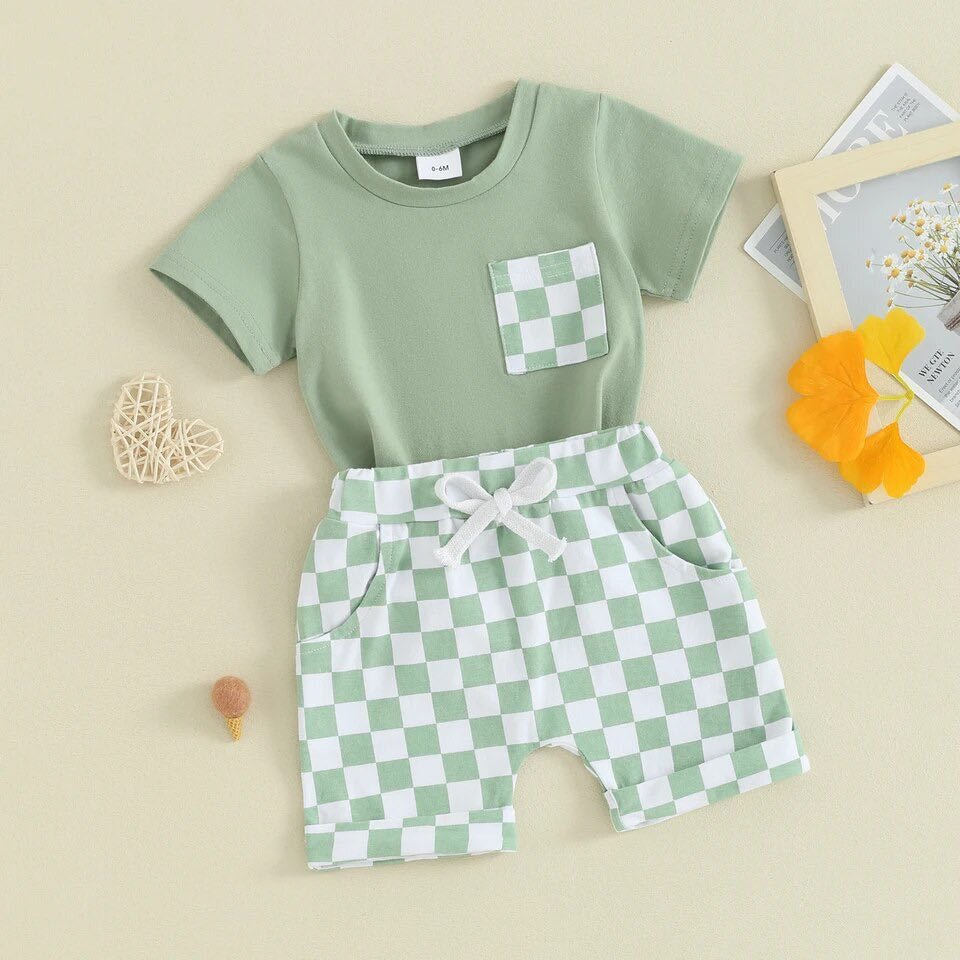 RTS:  Checkered Pocket and Short Set-