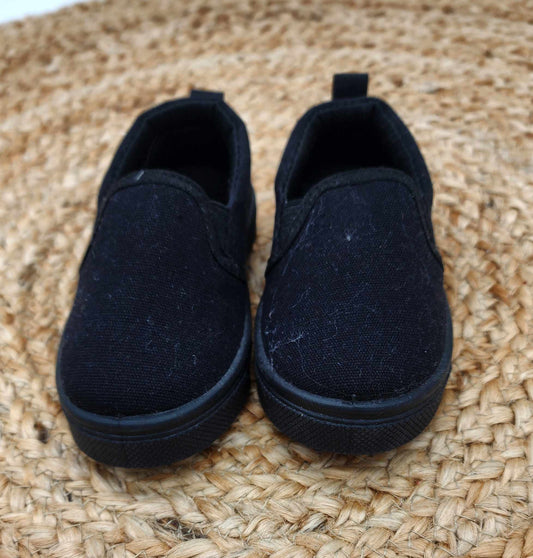 RTS: Black Slip-ons-