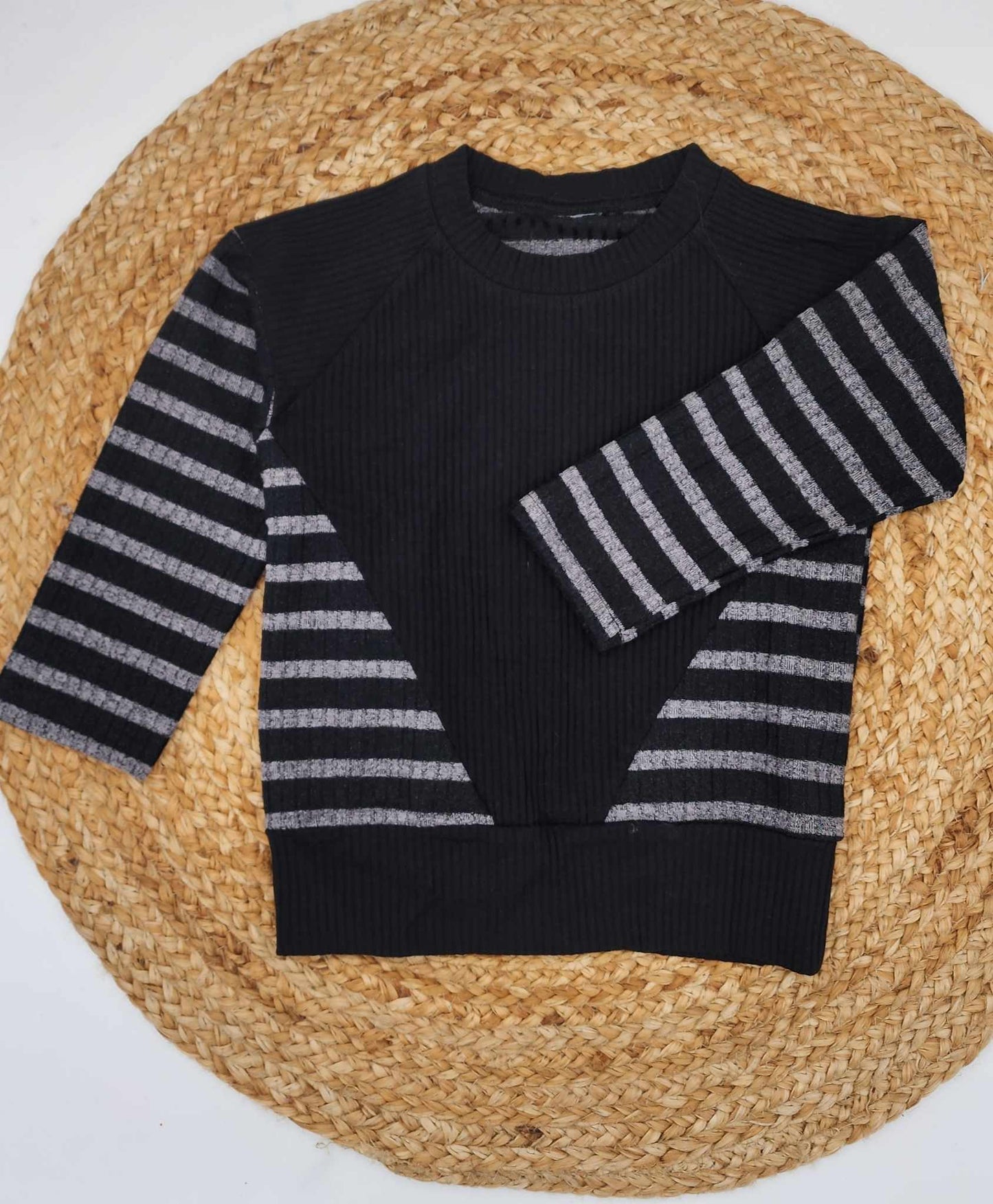 RTS: Black and Gray Stripe Sweater-