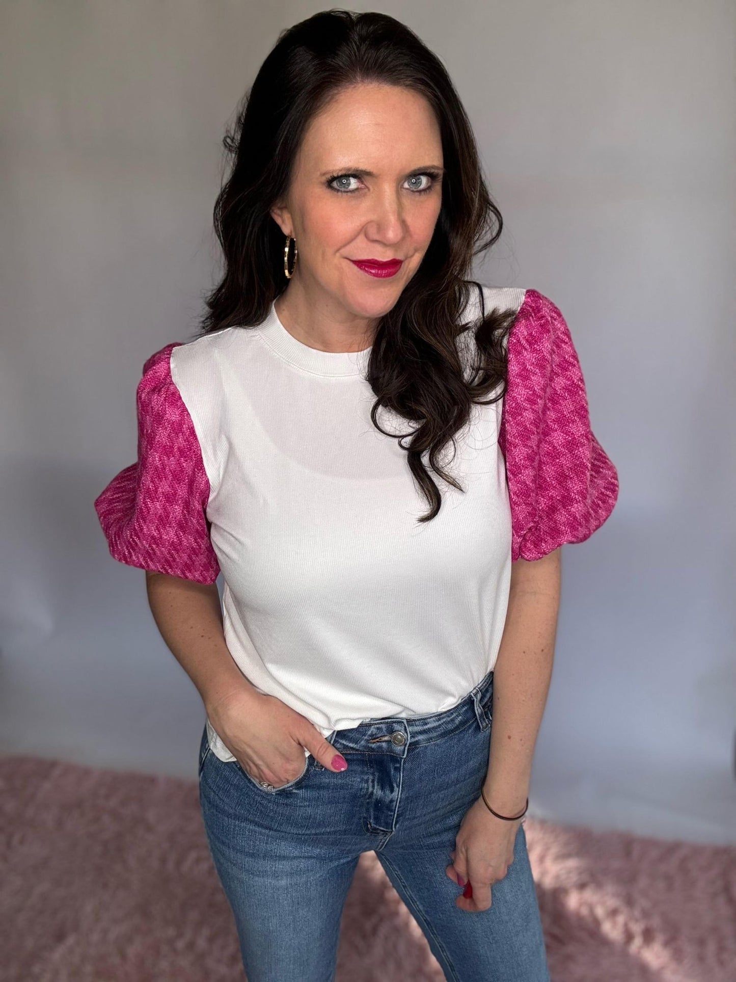 RTS: Leeann Pink Puff Shirt!