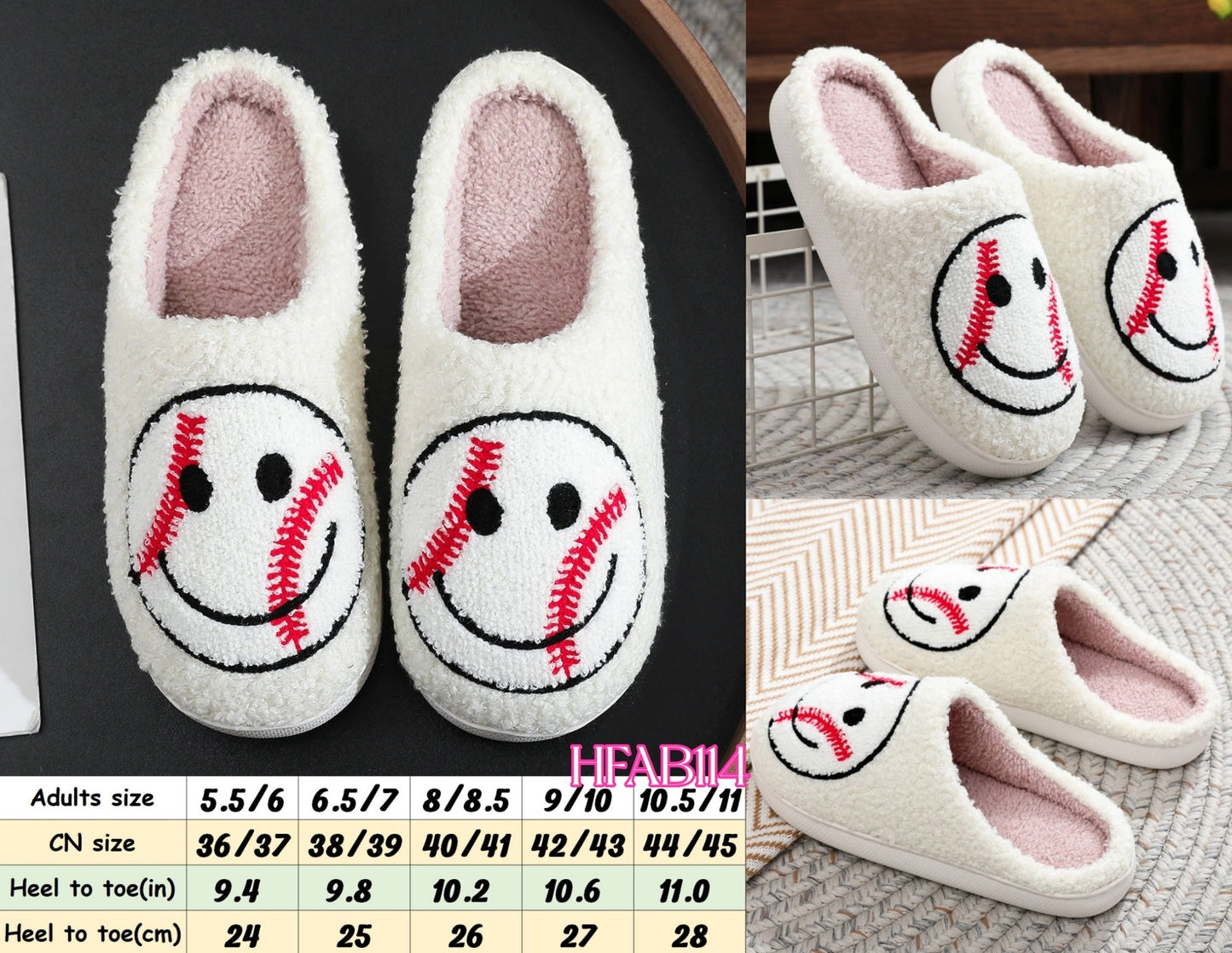 RTS: Baseball & Black Checker Smile Slippers-