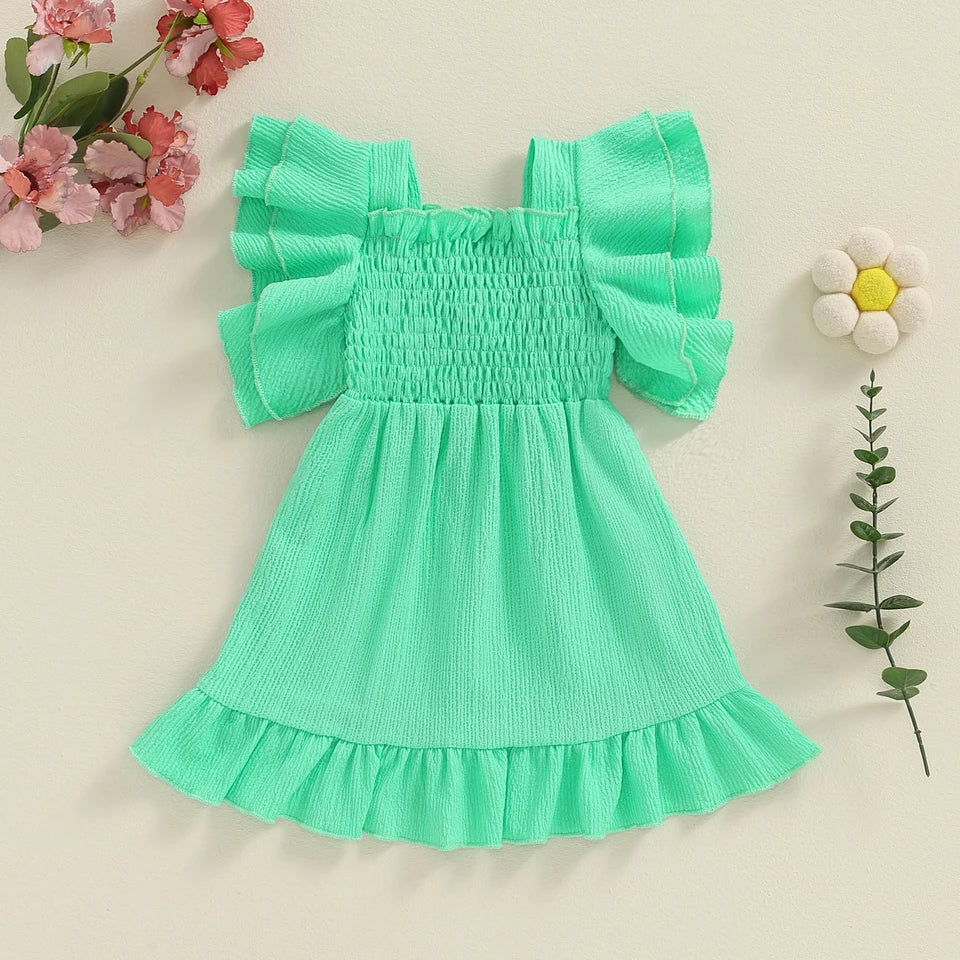 RTS: Smocked and Ruffle Girls Dress