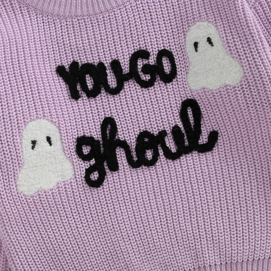 RTS: Purple Knitted Ghost Sweaters
