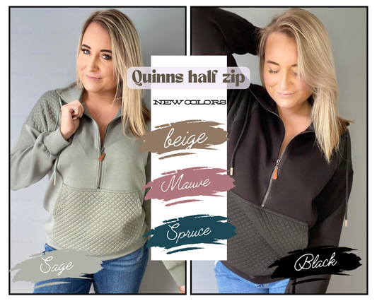 RTS: FOREVER3AM BRANDED QUINN QUILTED HALF ZIP PULLOVERS!