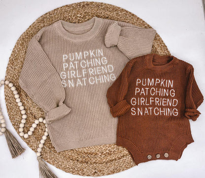 RTS: Pumpkin Patch Knit Onesie and Sweater