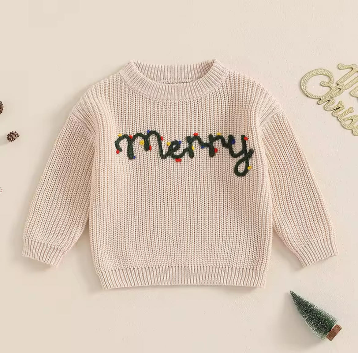 RTS: Adult and Kid Rope Embroidered Holiday Sweaters