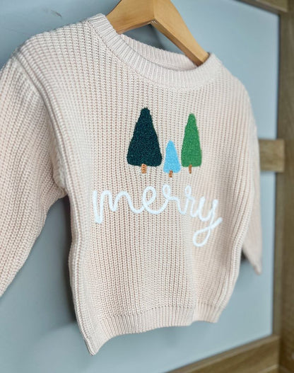 black friday pink saturday RTS: Adult and Kid Rope Embroidered Holiday Sweaters