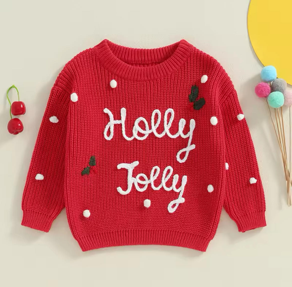 RTS: Adult and Kid Rope Embroidered Holiday Sweaters